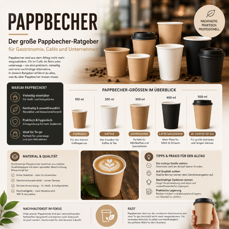 Pappbecher – Der große Pappbecher-Ratgeber für Gastronomie, Cafés und Unternehmen