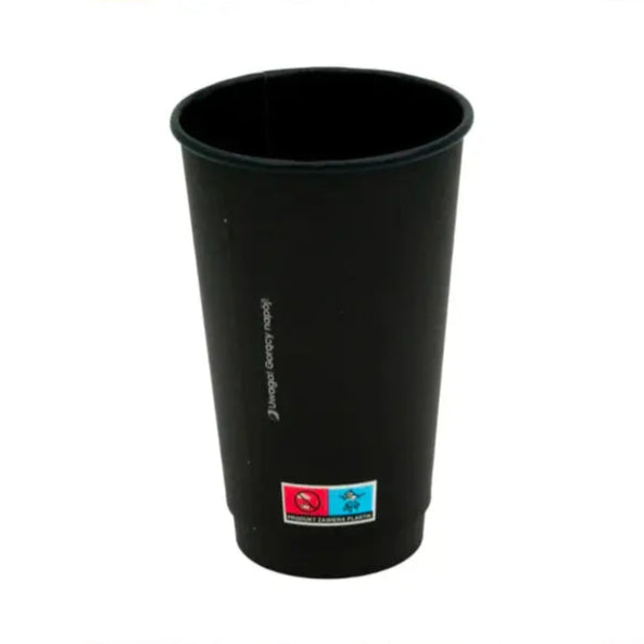 Einweg-Pappbecher in Schwarz, 400 ml – stilvoll, stabil und ideal für Kaffee oder To-go-Getränke.