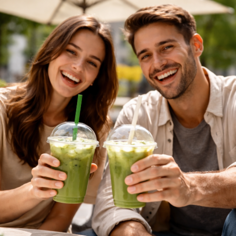 ProPacking Clear Cup Matcha Latte_durchsichtige Becher