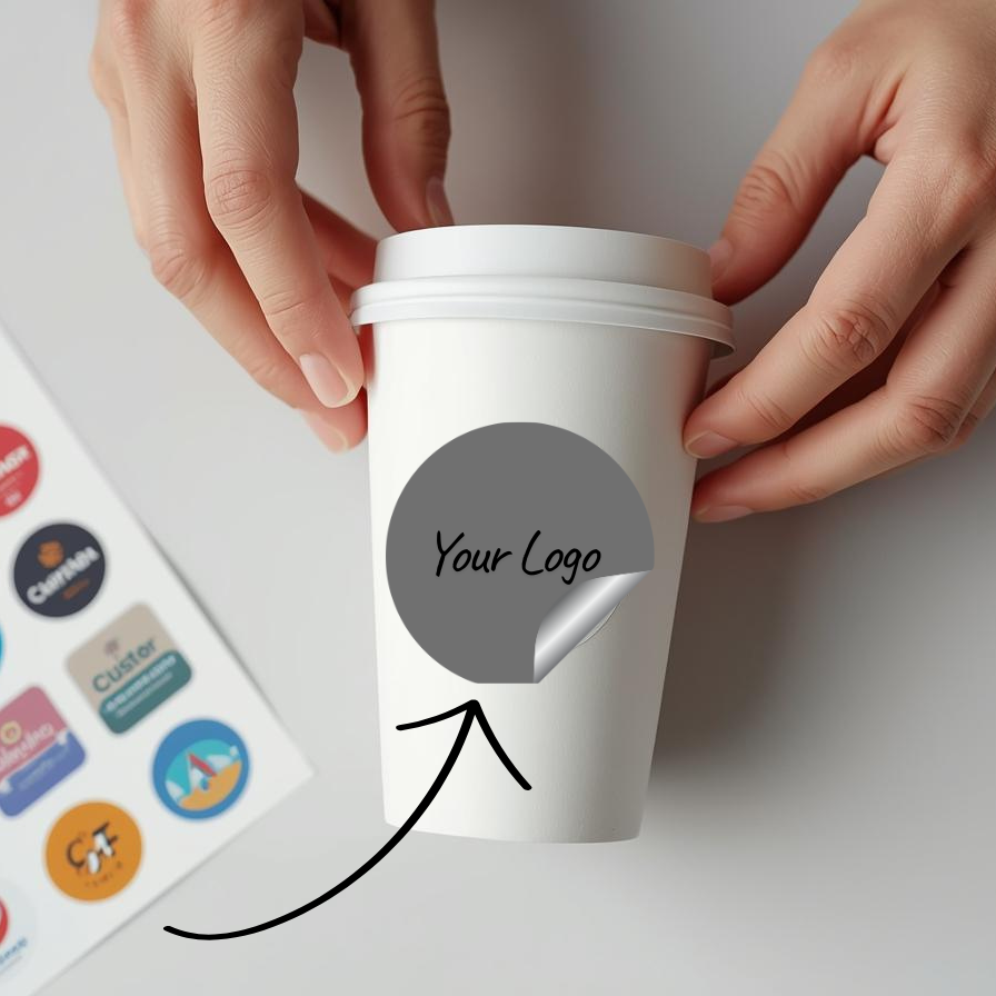 individuell bedruckte Sticker für deine Pappbecher to go