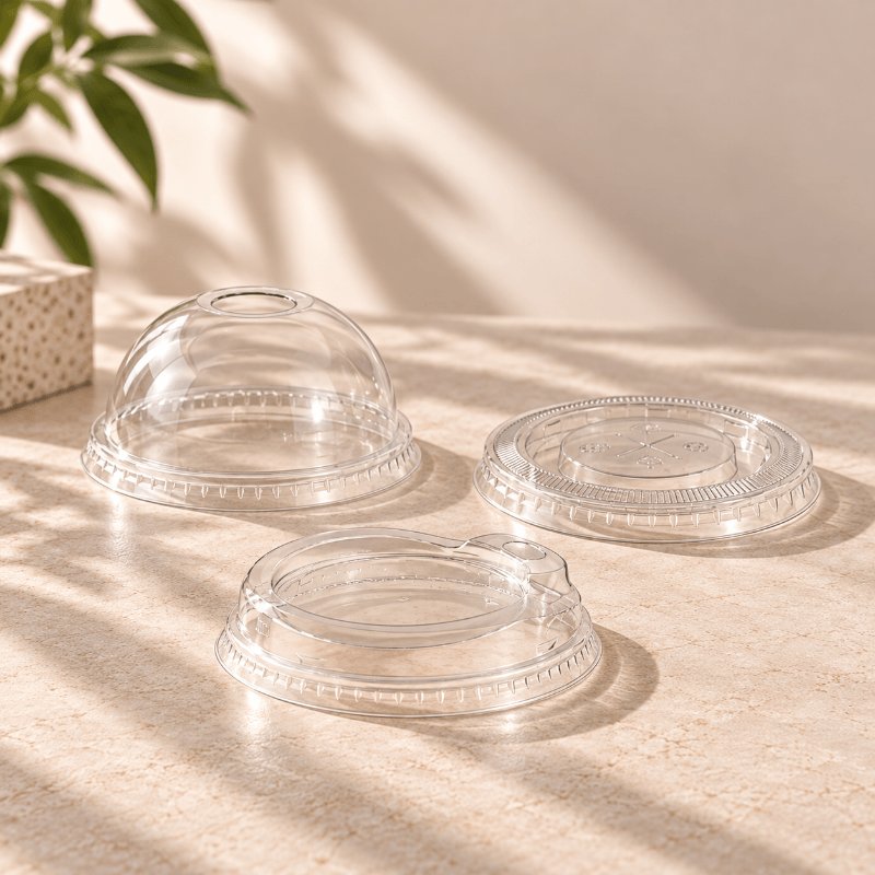 Clear Cup Deckel Ø 95 mm – Domdeckel, Trinkdeckel und Flachdeckel