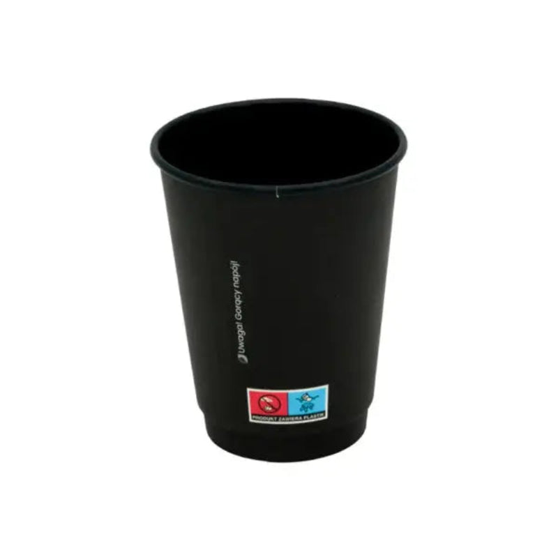 Einweg-Pappbecher in Schwarz, 300 ml – stilvoll, stabil und ideal für Kaffee oder To-go-Getränke.