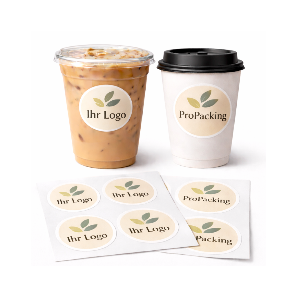 Sticker mit Logo für Pappbecher_Smoothie Becher_Clear Cups_von ProPacking