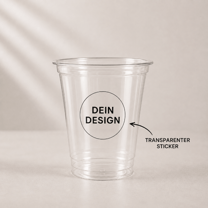 Clear Cups mit Sticker